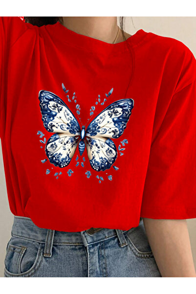 trendypassion Μπλουζάκι Unisex με σχέδιο πεταλούδας με μοτίβο