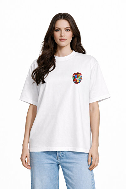 Compostela Unisex Women's Men's Graffiti Apple Design Front Printed Oversized...