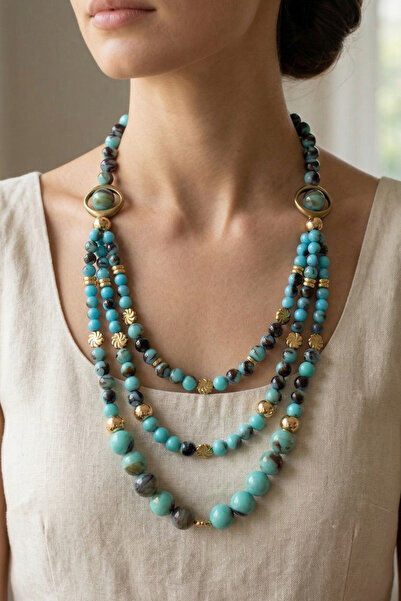 PETEK AKSESUAR قلادة على شكل خرز أكريليك