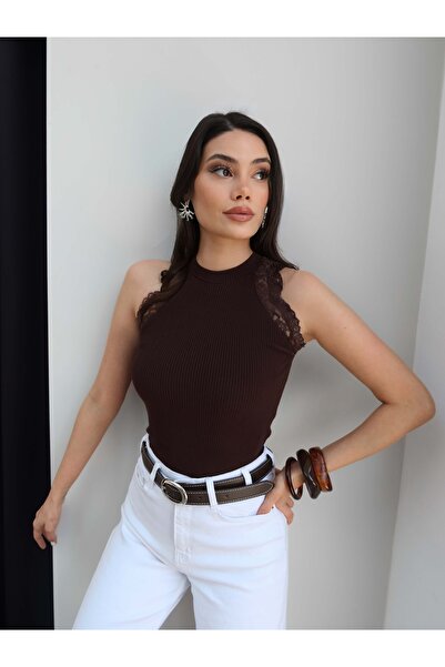 ESRAHELVACI Δαντελωτό Πλεκτό Τοπ