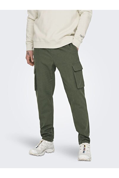 Only & Sons Pantaloni cargo ONSLINUS, din in, cu aspect întinerit