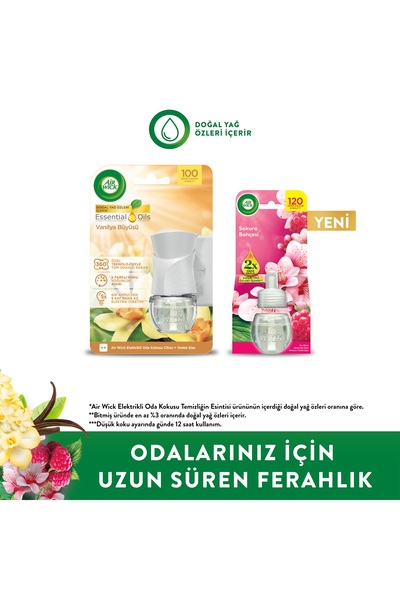 Air Wick Elektrikli Oda Kokusu Kit Vanilya + Sakura Bahçesi Oda Kokusu Şişesi
