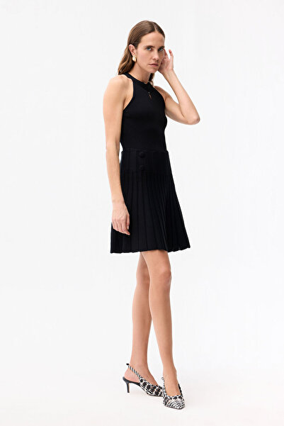 adL Volanlı Mini Triko Etek