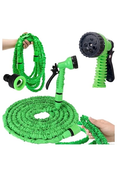 Trendily Ελαστικός εύκαμπτος σωλήνας κήπου 5-15μ με πιστόλι 7 λειτουργιών, Πρ...
