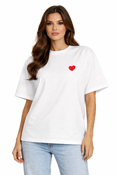 CAMBLYS Unisex Comme Des Garçons Angerful Front Printed Oversized Thick Fabri...