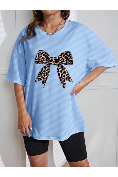 trendypassion Μπλουζάκι με σχέδιο λεοπάρ κορδέλα με τύπωμα σχεδίων