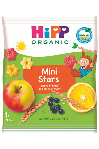 Hipp Organic هيب ميني ستارز بنكهة التفاح والبرتقال والتوت الأسود 30 جرام