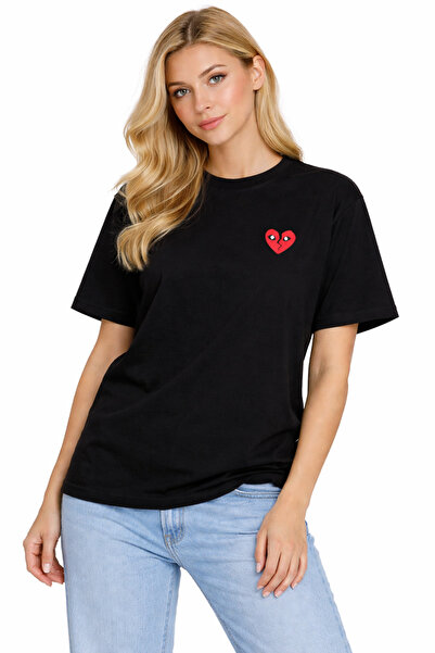 CAMBLYS Unisex Women's Men's Broken Heart Comme Front Printed Oversize Thick ...