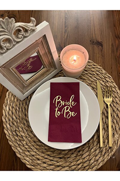 kidspartim Gold Gilded Cherry Colored Bride to Be Napkins 16 Pieces