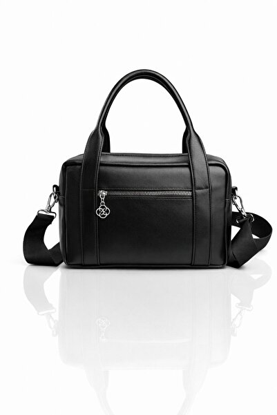 AVCA Women's Black Premium Shoulder Bag with Cross Strap, 3 Compartments, Sty...