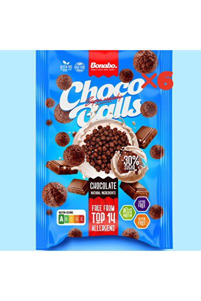 Bonabo Pachet: 6 X Bile de cereale cu cacao, fara gluten, fara lactoza, (cu 3...