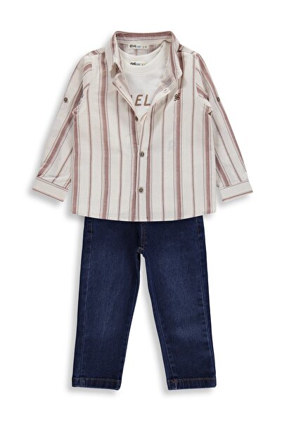 Civil Boys 3-Piece Set with Jeans for 2-5 Years Old - Brown