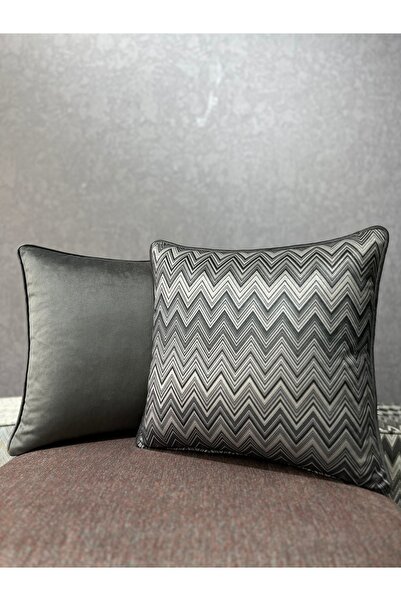 Fabricland CHEVRON-113 ANTRESİT COMBINAȚIE DUBLĂ 43X43 HUSĂ DE PROTECȚIE
