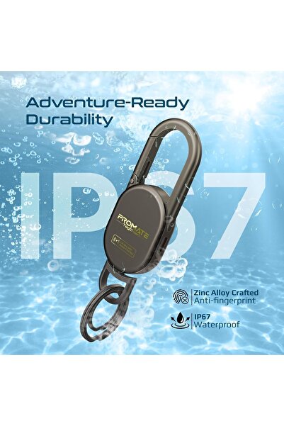 Promate سلسلة مفاتيح ذكية مع جهاز تحديد المواقع الدقيق من Apple Find My، مصنو...