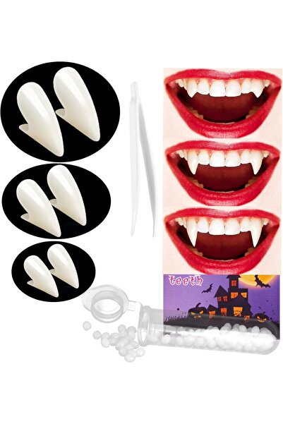 NO BRAND Dinți de vampir de Halloween, colți de vampir pentru copii și adulți...
