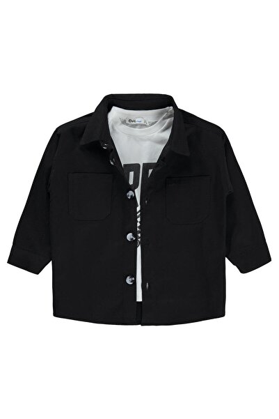 Civil Boys Double Pocket T-Shirt for 2-5 Years Old - Black