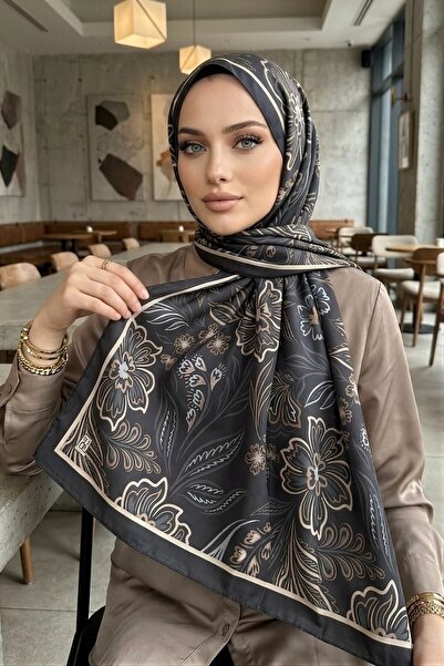 İmajButik Black Ethnic Patterned Soft Shawl