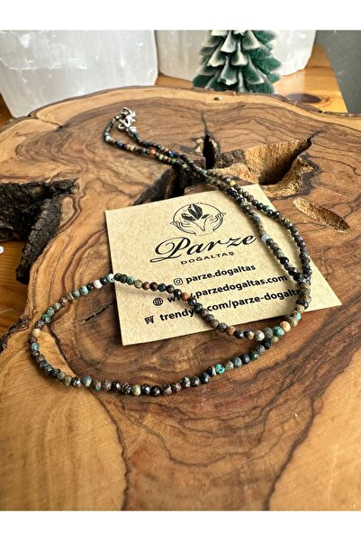 parze doğaltaş Azurite Natural Stone String Necklace