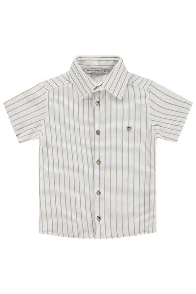 Pierre Cardin Βάφλα Πουκάμισο για Παιδιά 2-5 Ετών - Εκρού