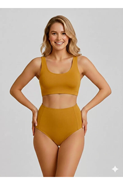 Sheviva Hardal Yüksek Bel Toparlayıcı Bikini Altı