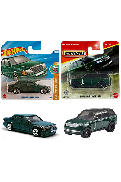 HOT WHEELS 2 Araç Set Mercedes-Benz 500 E & Matchbox 2024 Range Rover Phev ( ...