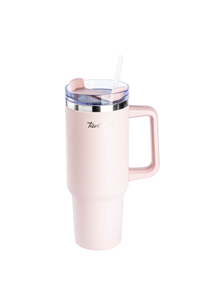 Saule 020-01-MOVE PEMBE PASLANMAZ ÇELİK PİPETLİ TERMOS BARDAK 1.2L