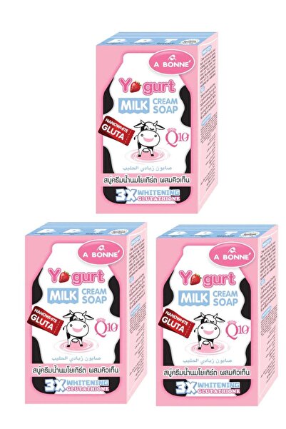 A bonne ' 3 Pieces of Yogurt Milk Cream Soap 90g