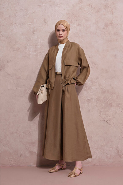 Armine Keten Karışımlı Takım Haki