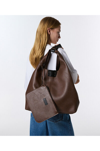 Twist DERİ GÖRÜNÜMLÜ ÇİFT PARÇA ÇANTA