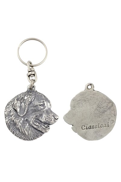 Art - Dog Leonberger - Silver-plated dog pendant, handbag decoration, backpac...