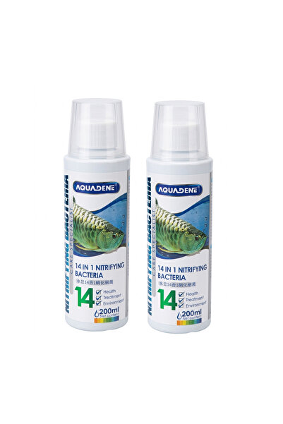 Aquadene بكتيريا نترفيك 14 في 1 - 200 مل (عبوة من قطعتين) - مكيف بيولوجي لأحو...