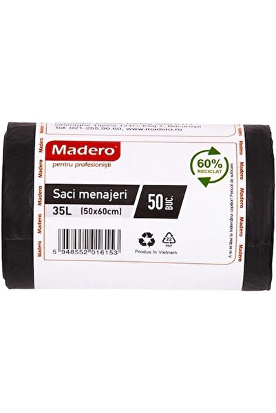 Madero Σακιέρα Μενάζερι LDPE Grosi Negri, Ξύλινη, 35 λίτρα, 50 τεμάχια