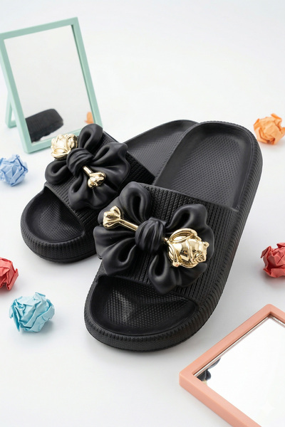 StWenn شبشب EVA مزين بفيونكة مناسب للاستخدام اليومي للفتيات