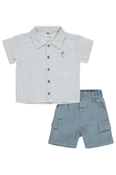 Civil Baby Baby Boy Muslin Checkered 6-18 Months Set - Ecru 12-18 Months