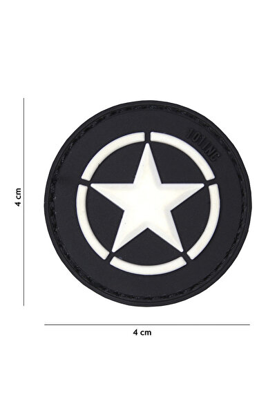 101 INC Patch 3D PVC Allied star - Negru