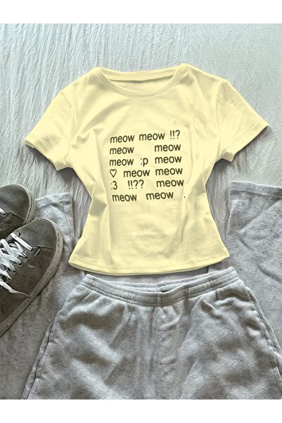 Toum Kemer Boy Meow Meow Crop Blouse