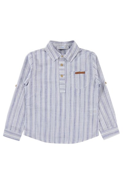 ZEYNEVA Cămașă cu dungi pentru băieți Timo, cu jumătate de plachetă, 6-9 ani ...