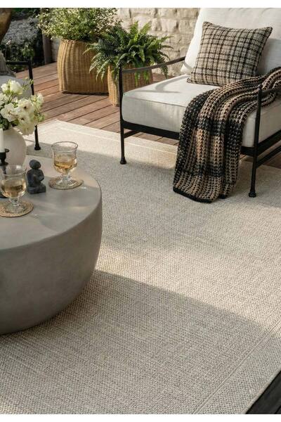 Pera Halı Minimalist Krem Beyaz Sisal Halı - FM02W