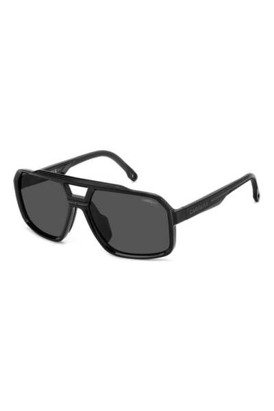 Carrera نظارات شمسية بلاستيكية للجنسين C Sport 03/s إطار أسود زجاج مستقطب مدخن