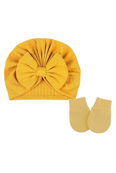 Bambimici - BabyBow Turban Hat and Mittens - Multicolor - 0M to 6M