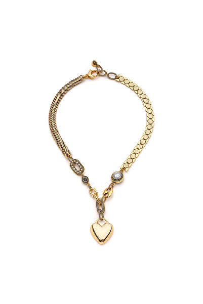 Mon Reve Blessia Kalp Charm Altın Kaplama Zincir Kolye