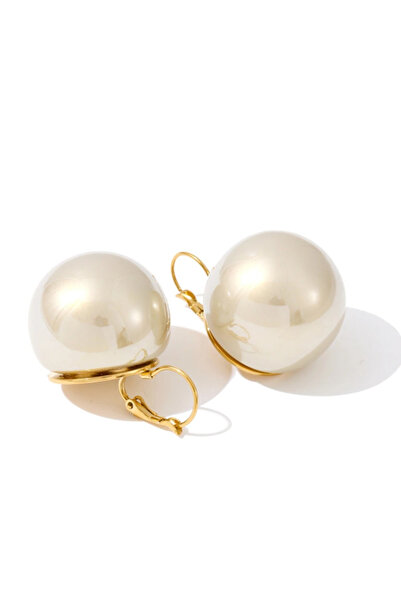 Eva Grace Rosaleena earrings, gold, with large pearls, made of 18K gold-plate...