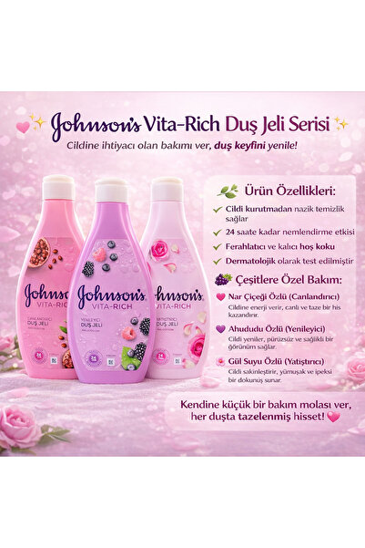 Johnson's Vita-Rich Duş Jeli Serisi 3'lü Set