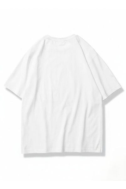 libukes Papaya Fresca Printed White Oversize T-Shirt - Mediterranean Series