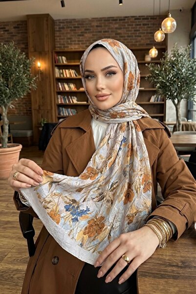 İmajButik شال كراش منقوش باللون البيج من إيشيكهان