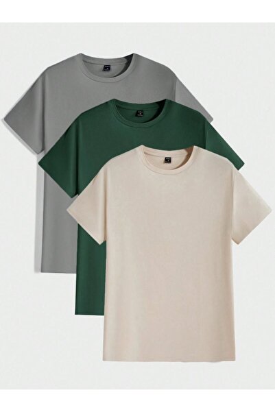 Altamira Unisex Μπεζ-Πράσινο-Γκρι Σετ 3 τεμαχίων με λαιμόκοψη ποδηλάτου σε με...