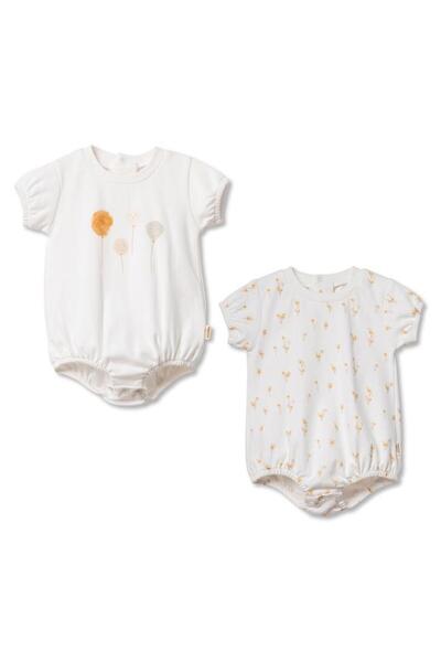 BabyCosy Organic Wear Baby 2-Piece Short Oversize Bodysuit 100% Organic Cotto...