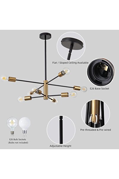 Luxera Lighting TAMIAS GOLDEN CHANDELIER 6XE27 42W 720X620mm