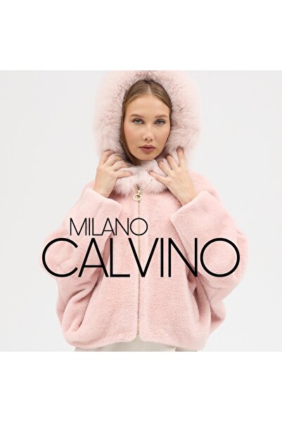 Milano Calvino Fur Hooded Coat Blushy Pink