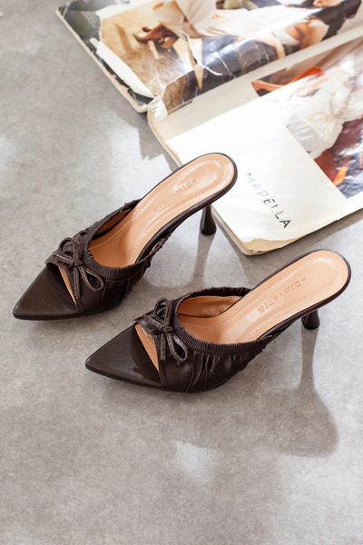 Adım Adım Women's Stylish Heeled Slippers with Bow